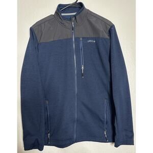 ORVIS Men's Bonded Mesh Full Zip Jacket Navy & Black ~ Sz Medium